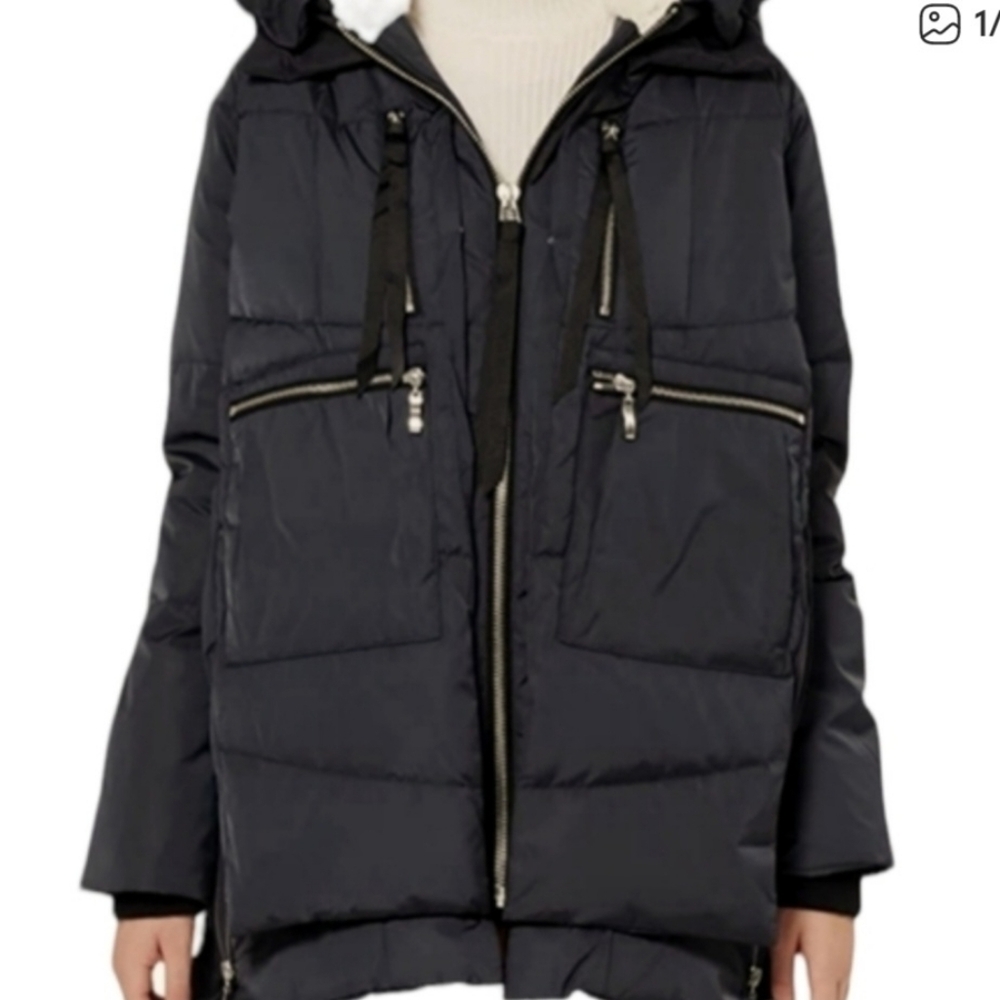 Orolay Thickened Down Jacket Black Winter Snow Coat Large Viral Coat Warm